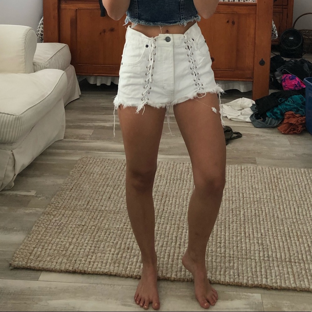 Carmar White Denim Shorts